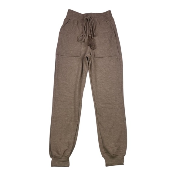 Moon River NWT Fleece Lined Tassel Jogger Neutral Brown XS - Picture 13 of 15